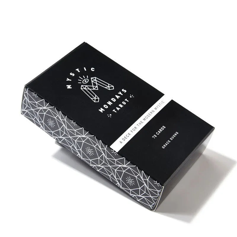 Mystic Mondays Tarot 78-card deck in black coated paper, board game cards for parent-child communication
