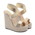 Orange wedge sandals for women with artificial PU upper, PU sole, Roman style, and wedge heel.