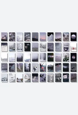 Japanese paper hand-torn sticker book with 50 different 4x6cm patterns in seven colour options