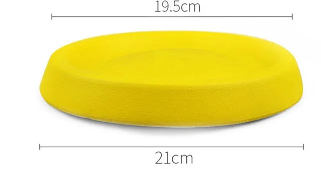 Yellow EVA plastic dog throwing toy for outdoor training and fetch games