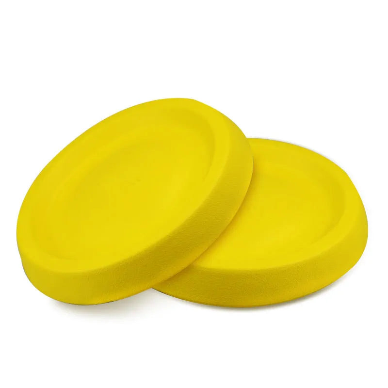 Yellow EVA plastic dog throwing toy for outdoor training and fetch games