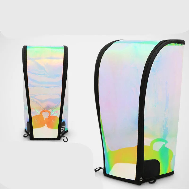Colourful transparent waterproof ball bag hat with adjustable buckle on sports bag