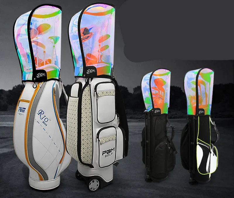 Colourful transparent waterproof ball bag hat with adjustable buckle on sports bag