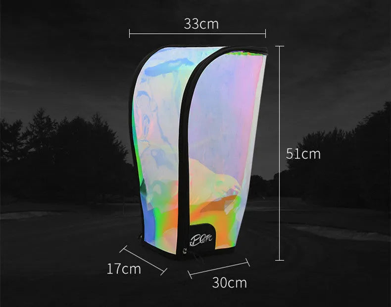 Colourful transparent waterproof ball bag hat with adjustable buckle on sports bag