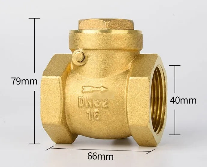 Brass horizontal and vertical check valve with threaded ends for pipe sizes DN15 to DN100