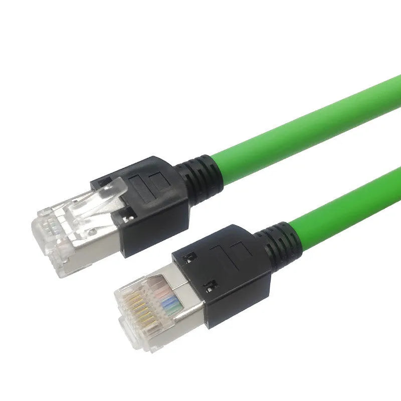 Industrial Cat6 shielded network cable, 6.9mm OD, 26AWG, in black, light green or sky blue, lengths 0.1m to 4m