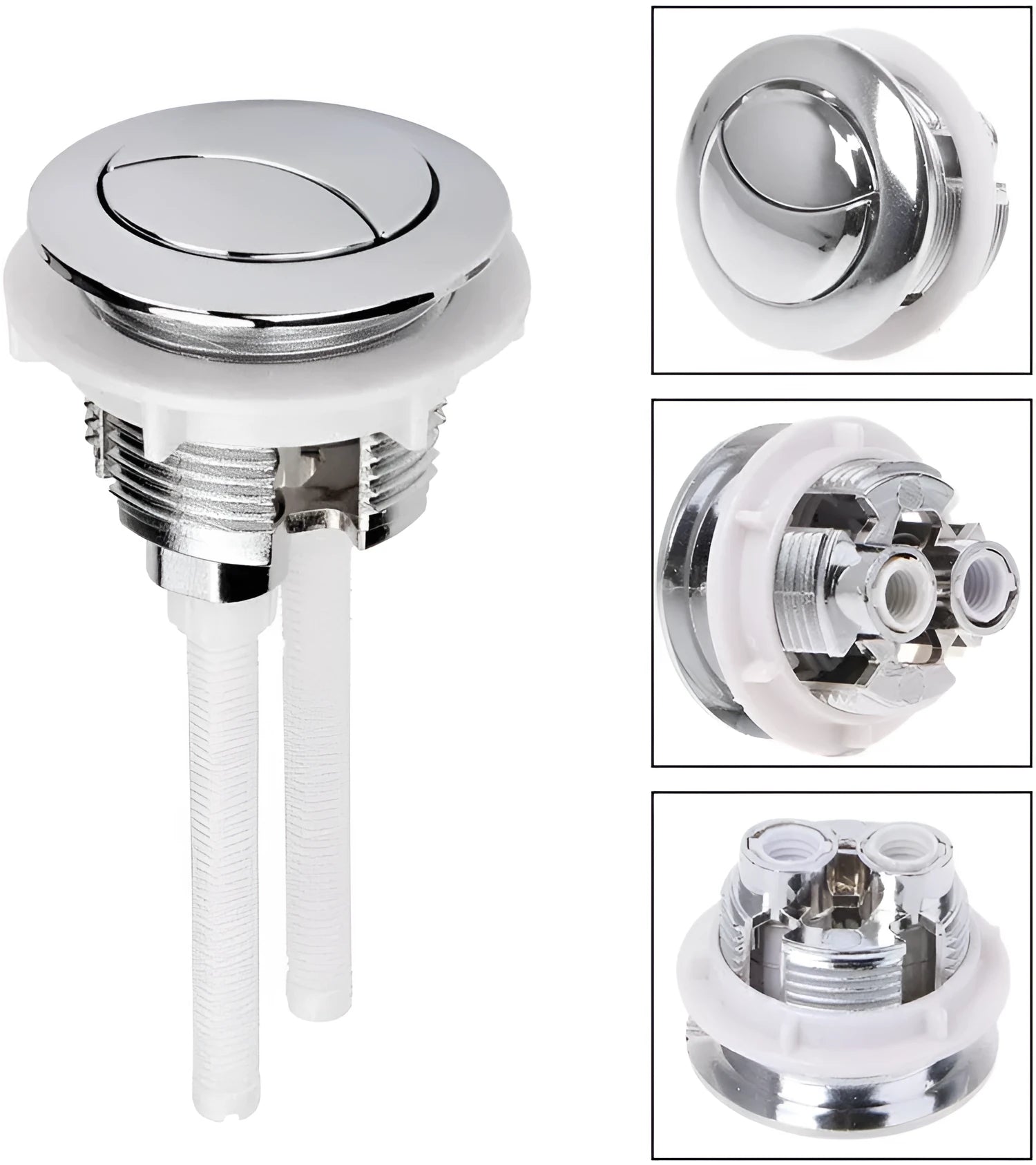 38mm round double flush toilet button in ABS plastic for one-piece toilet tank replacement