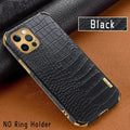 Crocodile pattern imitation leather iPhone case back cover in black, green, red, yellow or white