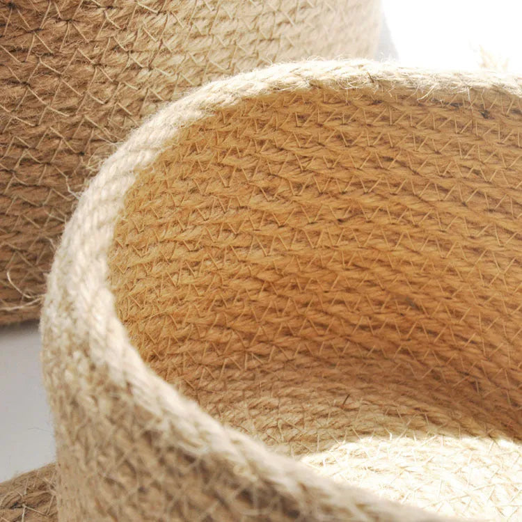 Japanese style linen storage basket with cover in three size options for bedroom organisation