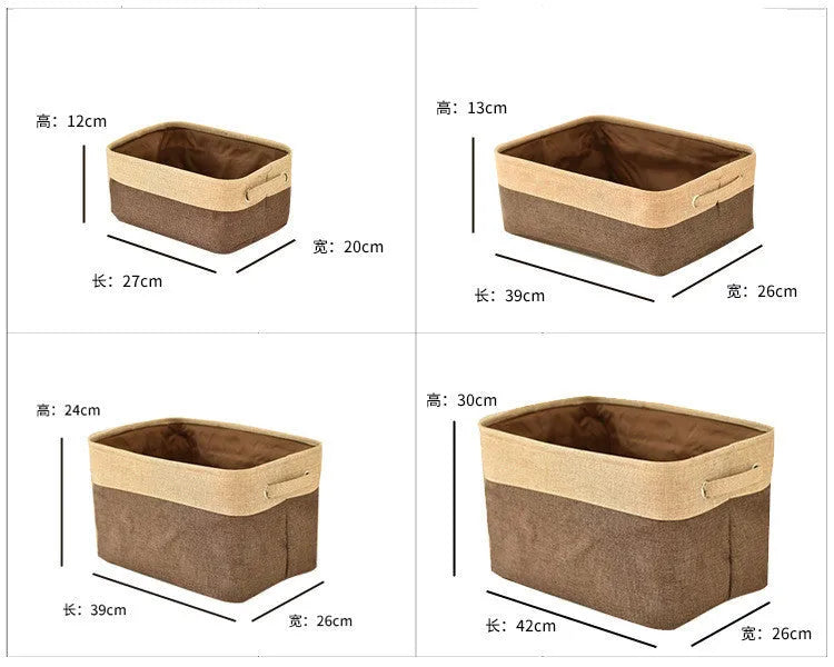 Nordic fabric folding storage box in blue colour showing collapsible design and open top
