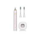 White waterproof electric toothbrush with inductive charging base and five nursing mode buttons