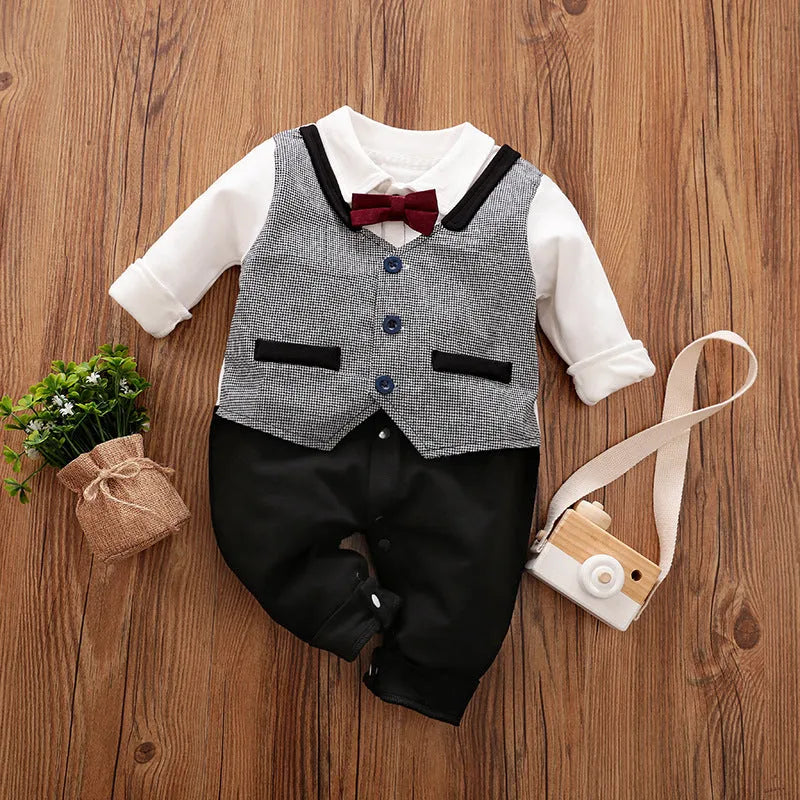 Baby jumpsuit in cotton fabric with long sleeves for spring and autumn seasons in multiple colour and style options