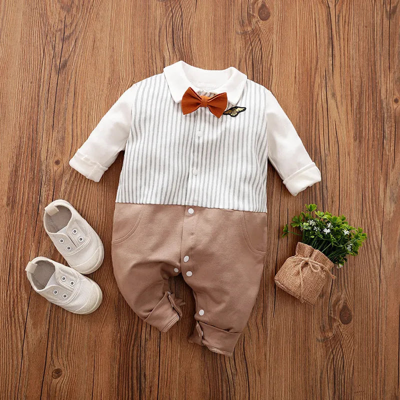 Baby jumpsuit in cotton fabric with long sleeves for spring and autumn seasons in multiple colour and style options