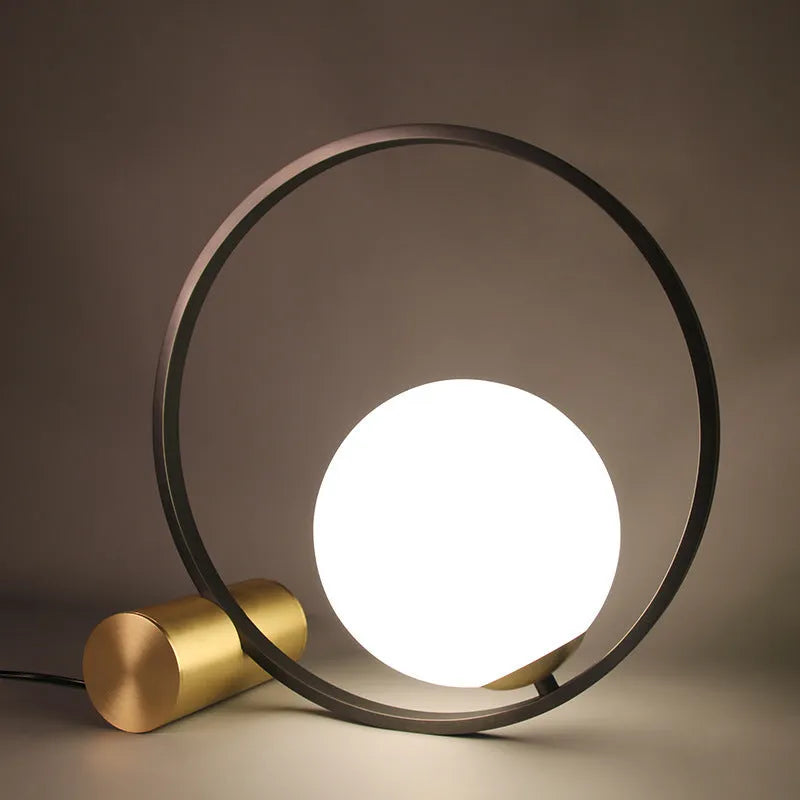 Decorative table lamp with iron holder, modern simple Nordic style for bedside, living room, or study, 220V