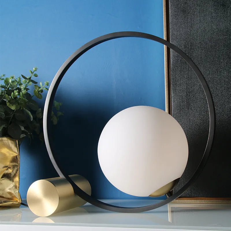 Decorative table lamp with iron holder, modern simple Nordic style for bedside, living room, or study, 220V