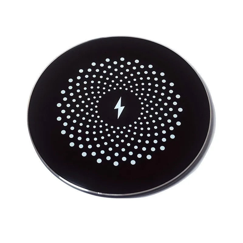 VIKEFON mirror white 15W Qi wireless charger pad with Type-C cable on desk