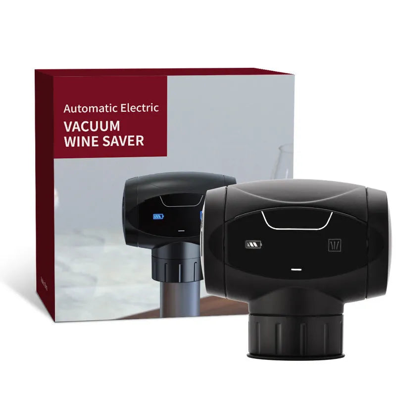 Electric vacuum wine stopper, metal body, black colour, Bachlos KZ-037, for home bar and promotional use