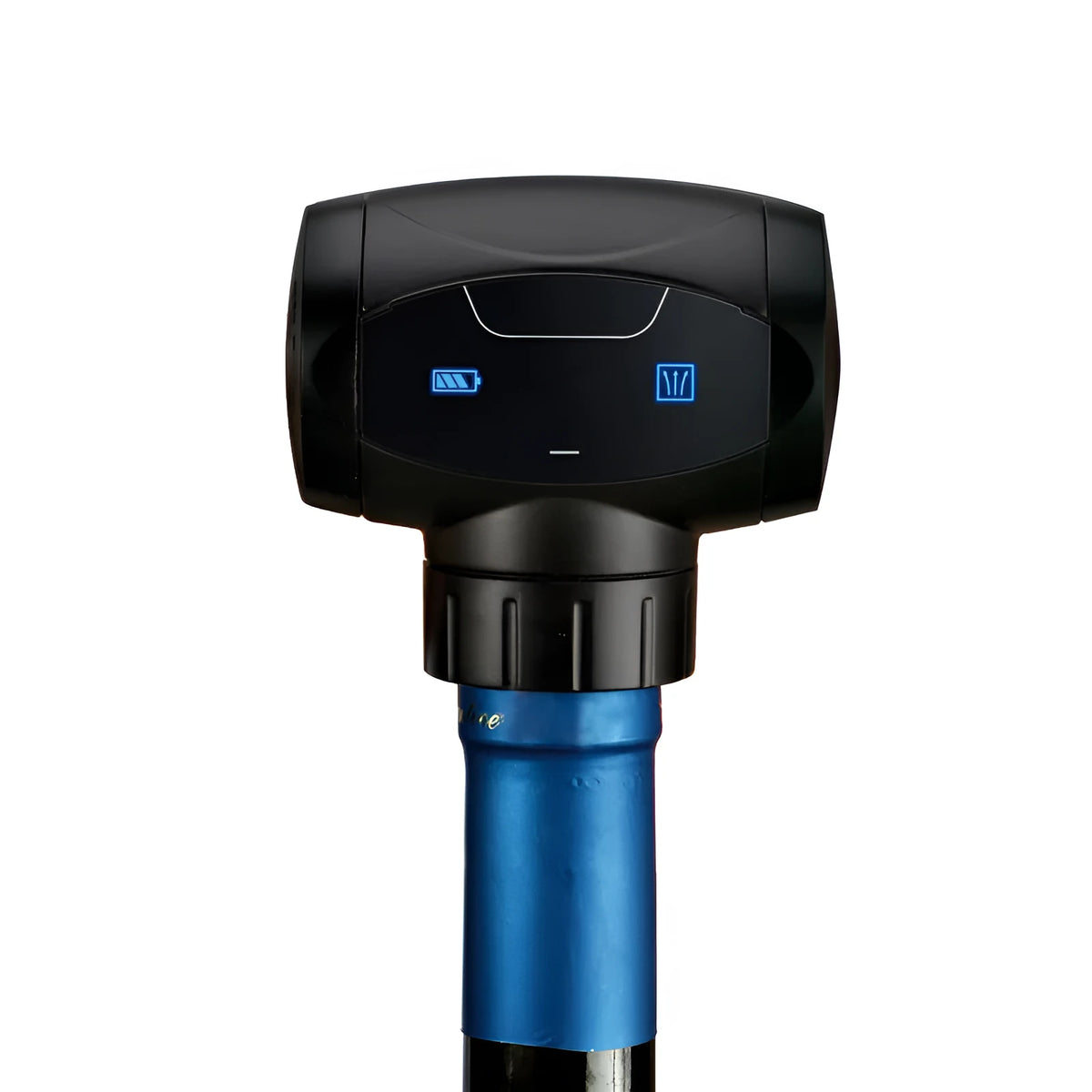 Electric vacuum wine stopper, metal body, black colour, Bachlos KZ-037, for home bar and promotional use