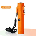 Rechargeable USB pulse lighter with compass and three-speed flashlight, waterproof, 108 x 22mm, black camouflage orange red blue