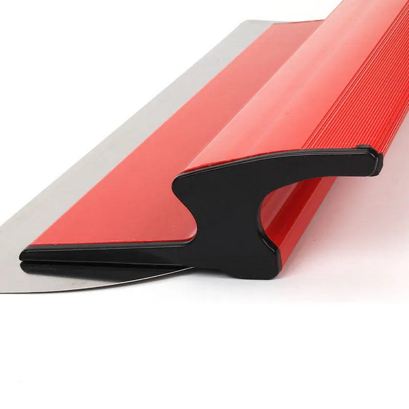 Red-handled 40cm levelling scraper tool for scraping putty and pasting wallpaper