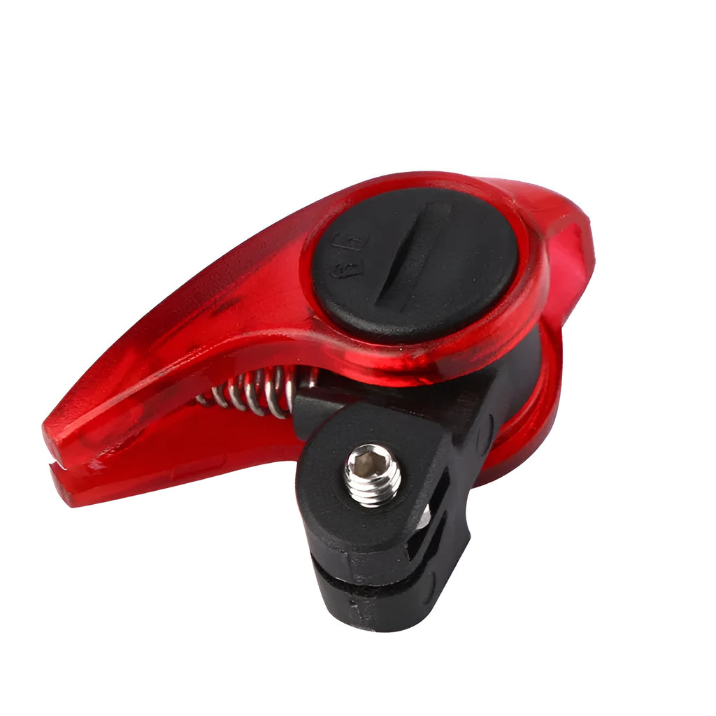 Mini waterproof LED bicycle brake light showing red LED, for V-brake installation