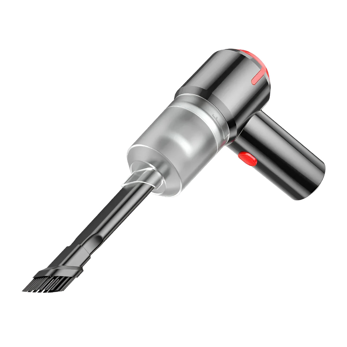 Black or white wireless car mini vacuum cleaner with 9000 mbar suction, wet and dry use, ABS body, and optional filter elements.