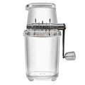 Manual ice crusher with 2L capacity, stainless steel and reinforced PP and PS, 23.9 x 16 x 12cm, transparent or grey