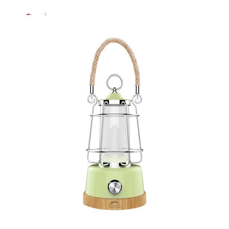 Retro horse lantern portable atmosphere light in black with LED rechargeable knob switch