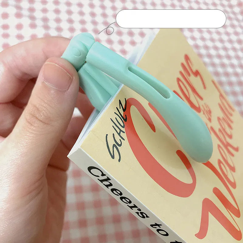 Folding book light with battery power in yellow green blue pink colour options