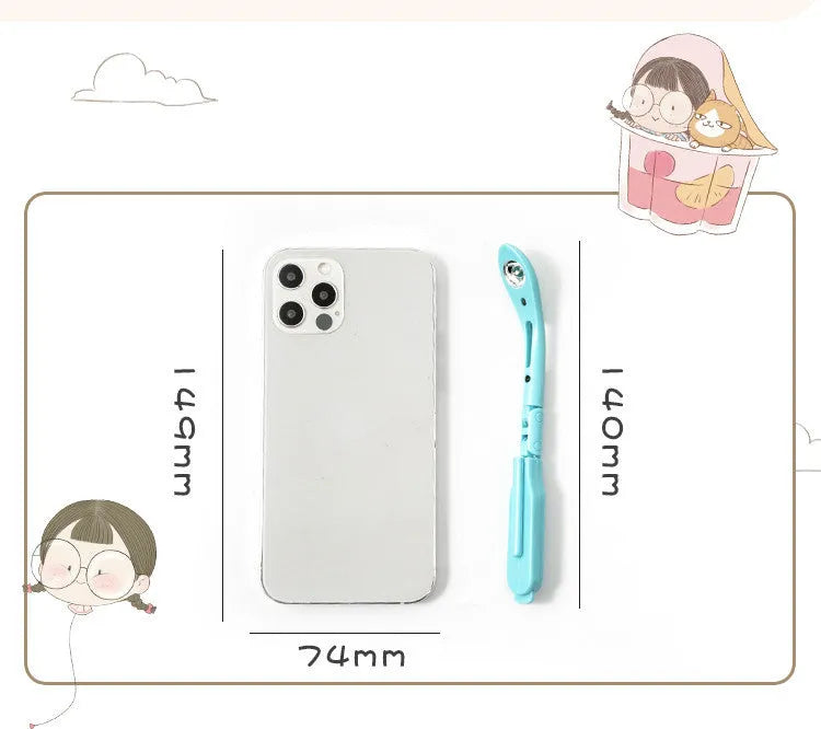 Folding book light with battery power in yellow green blue pink colour options