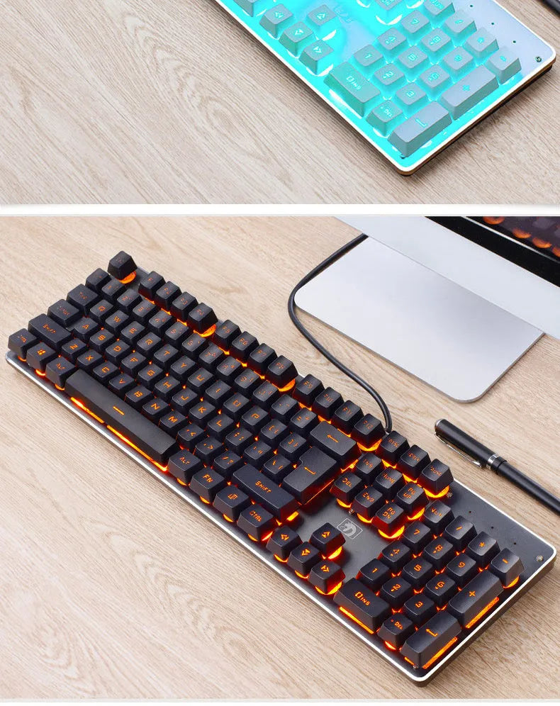 Viper wired gaming keyboard with 104 keys, USB, backlight, waterproof, retro punk design, in black colour