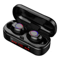 Wireless Bluetooth earphones with charging box and three ear cap sizes