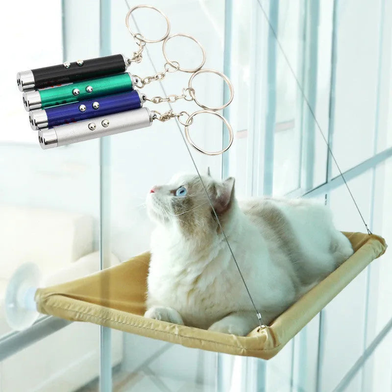 Cat suction cup hammock on window showing breathable upgrade fabric and suede sleeping mat