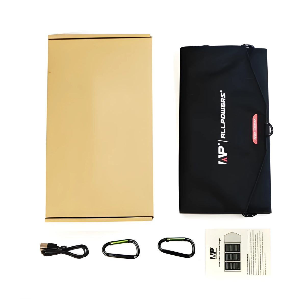 ALLPOWERS 21W portable solar charger dual USB black laminated panel