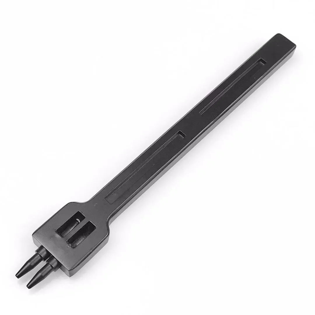 Black leather round hole punch tool with 4mm spacing for manual leather craft projects