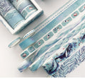 Gift box set with cane paper and salt pocket sticker in various colour pattern styles