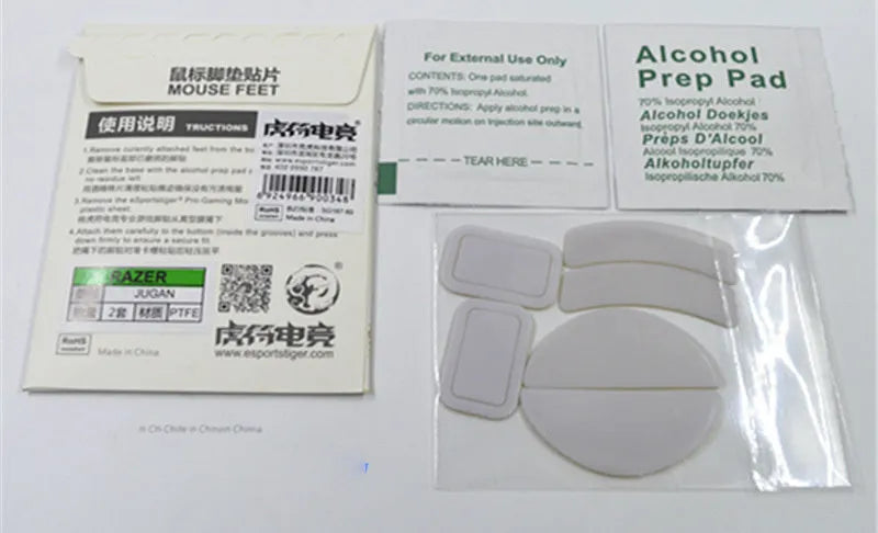 White Arc Edge mouse skates for Logitech G PRO X Superlight GPX GPW mice with anti-static tweezers.