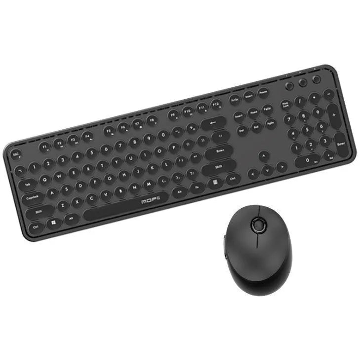 Wireless keyboard and mouse set with USB interface, 1600dpi mouse, multimedia keys, and 445mm keyboard