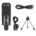 Black Zhongtong AK-6 wireless USB condenser microphone with bracket for home computer recording