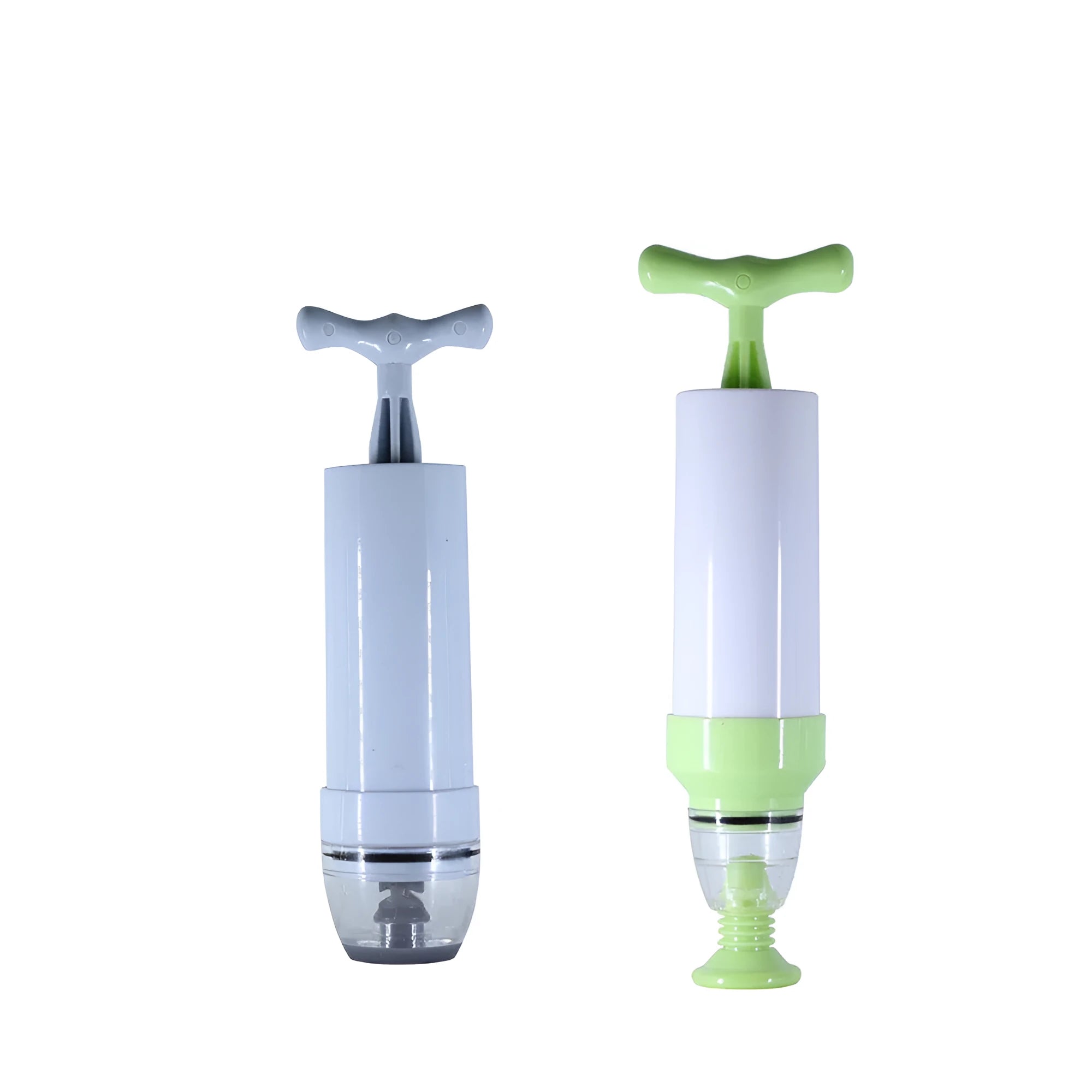 Manual vacuum compression storage bag with hand pump in green colour