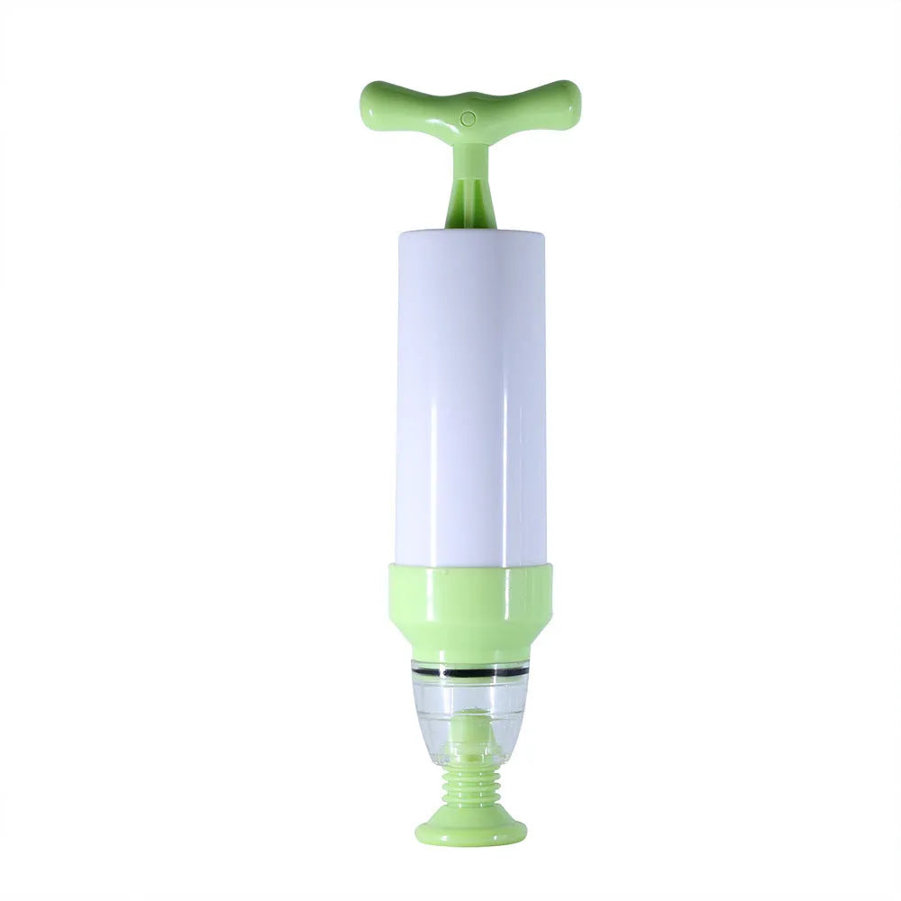 Manual vacuum compression storage bag with hand pump in green colour