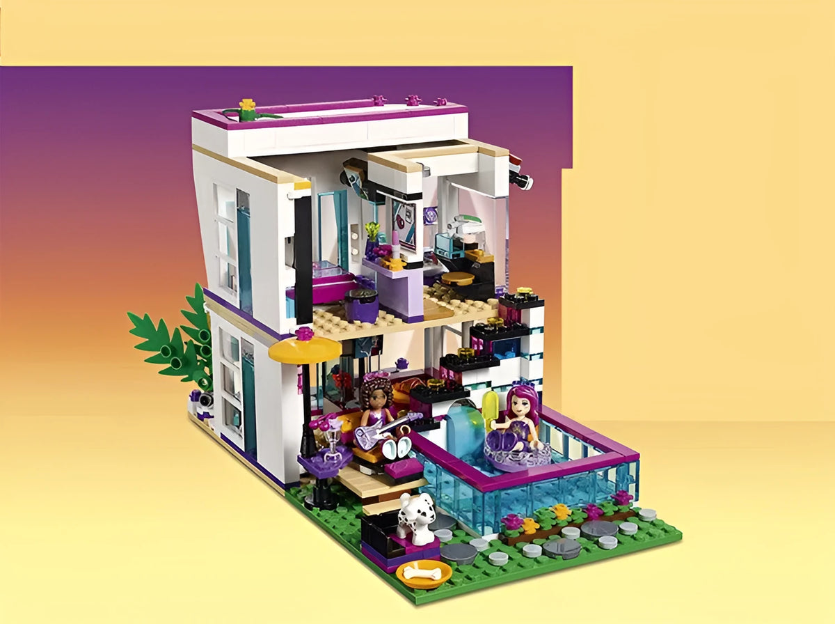 Big Star Liwei House building block set with 619 pieces, white ABS plastic, girl line, ages 6+, two figures