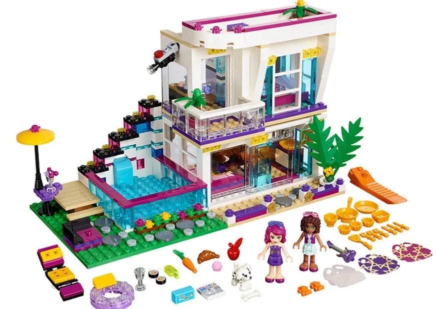Big Star Liwei House building block set with 619 pieces, white ABS plastic, girl line, ages 6+, two figures