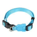 Nylon dog collar with retractable leash in black, blue, gray, red, and sky blue sizes 30cm to 70cm