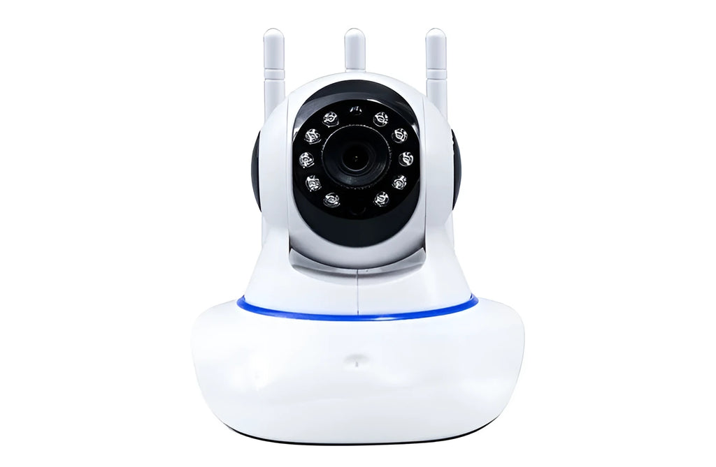 Wireless camera with 360 degree rotating head and night vision for home monitoring