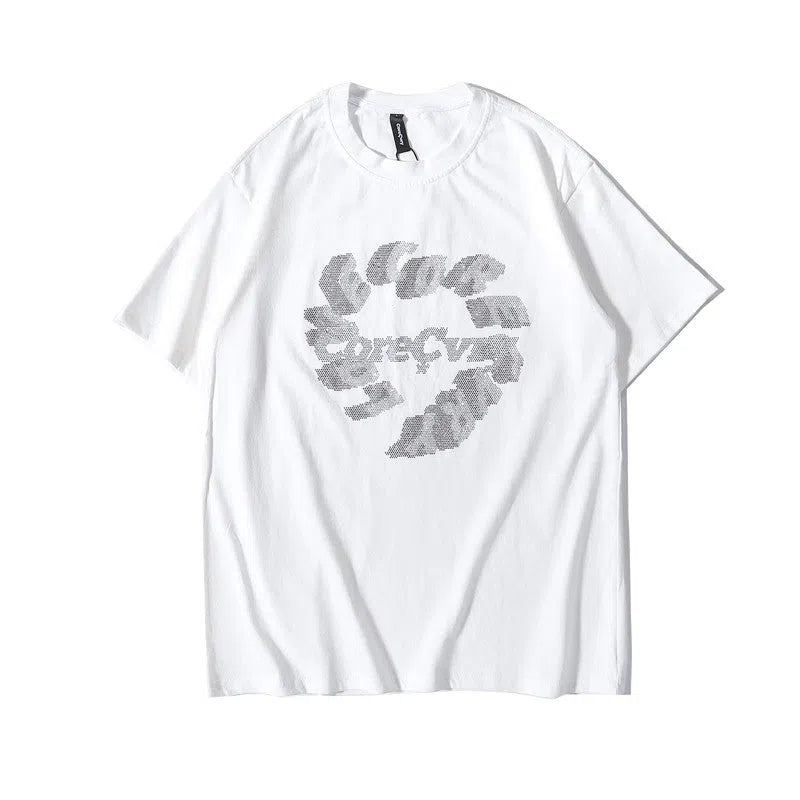 Loose fit round neck short sleeve summer T-shirt for men and couples