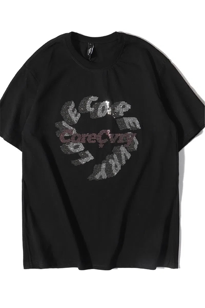 Loose fit round neck short sleeve summer T-shirt for men and couples
