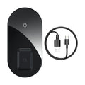 Baseus minimalist 2-in-1 wireless charger pro version in black, transparent, or white colours