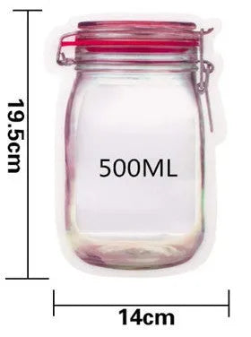 Reusable 1L PE plastic zipper snack storage bag for nuts and biscuits