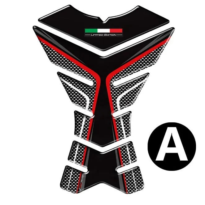 Fish bone sticker on Ducati motorcycle fuel tank in colour option A